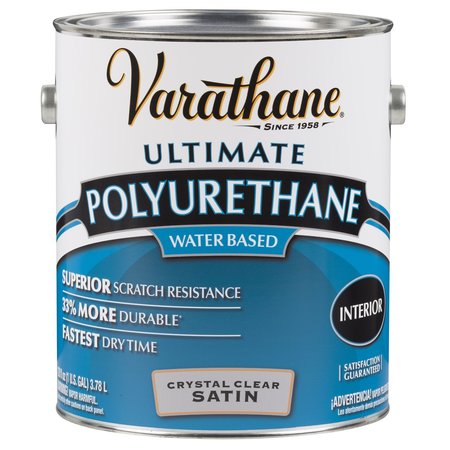 VARATHANE Ultimate Satin Crystal Clear Water-Based Polyurethane 1 gal 200231